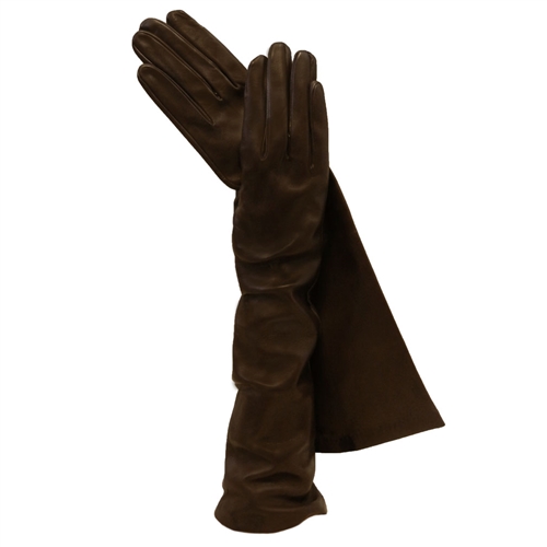 SILK LINED 8-BUTTON LENGTH ITALIAN LEATHER GLOVES