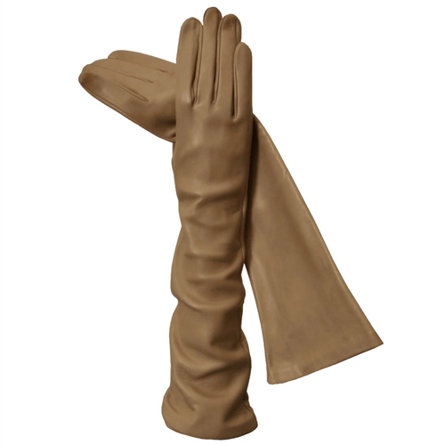 SILK LINED 8-BUTTON LENGTH ITALIAN LEATHER GLOVES