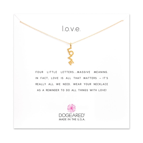 DOGEARED - L.O.V.E., Gold Dipped Necklace