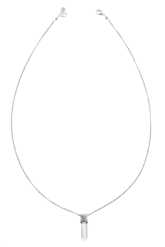 CHAN LUU - CLEAR QUARTZ PENDANT ON STERLING SILVER LINK CHAIN