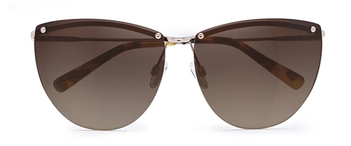 D'Blanc Tan Lines Rendezvous Sunglasses - Polished Gold/Brown Flash Gradient