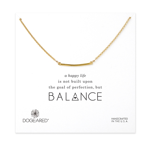 DOGEARED - MEDIUM SQUARE BAR, Gold Dipped Necklace