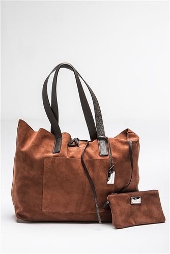 WHITE ORCHID RUSTY SUEDE TOTE
