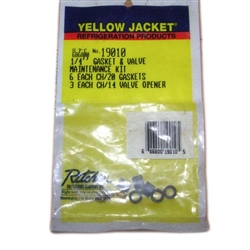 Yellow Jacket 19010 Replacement 1/4" Gasket (6 Pak) And Valve Depressor (3 Pak)