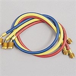 Yellow Jacket 21982 3-pack PLUS II 1/4" with STANDARD Fitting HVAC Hoses 36" Red/Blue, 60" Yellow