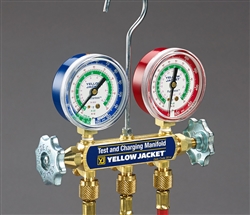 Yellow Jacket 41215 Series 41 Manifolds w/2-1/2" Gauges, 60" Ryb, Psi, R-12/22/502 (Manifold Only)