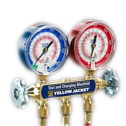 Yellow Jacket 41846 Series 41 Manifolds w/3-1/8" Gauges, 72" Plus II w/Couplers, Psi, R-12/22/134A