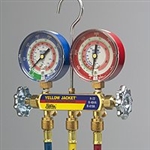 Yellow Jacket 42024 Series 41 Manifolds with 3-1/8" Gauges With 60" PLUS II standard fittings, bar/psi, R-410A