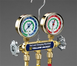 Yellow Jacket 42333 Series 41 Deluxe Manifolds w/Class 1 Brass Gauges, 36" Ryb, Psi (F & C)