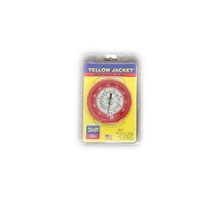 Yellow Jacket 49513 3-1/2" L/F («F), Red Pressure Gauge, 0-500 Psi, R-22/134A/404A