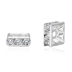 Square Rhinestone Spacer Beads