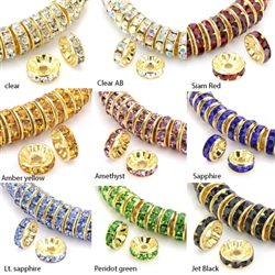 Best Quality Rondelle Rhinestone Spacer Beads