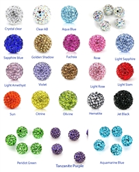 Rhinestone paved disco ball beads