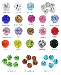 Rhinestone paved disco ball beads