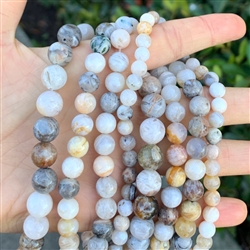 Natural Bamboo Leaf Agate Gemstone Beads