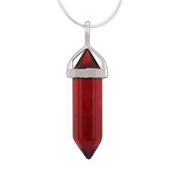 Red Crystal Healing Point Reiki Chakra Gemstone Necklace