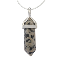 Dalmatian Jasper Healing Point Reiki Chakra Gemstone Necklace