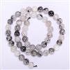 Natural Black Quartz Rutilated Gemstone Beads