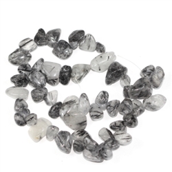 Teardrop Black Quartz Rutilated Gemstone Beads