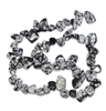 Teardrop Snow Flake Obsidian Gemstone Beads