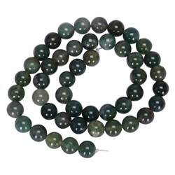 Natural Moss Agate Gemstone Beads