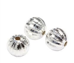 6mm Sterling Silver Disco Ball Spacer Beads