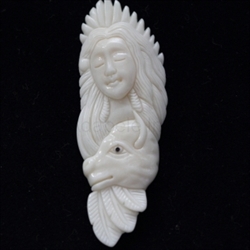 buffalo Bone Hand Carving Pendant