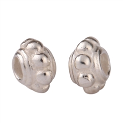 Sterling Silver Daisy Flower Round Spacer Beads