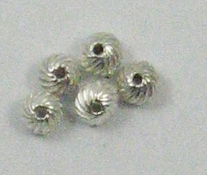 Silver Plated 6mm Spiral Bicone Beads 20pc