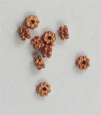 Bright Copper 5x2.5mm Double Beaded Rondelle, 20pc