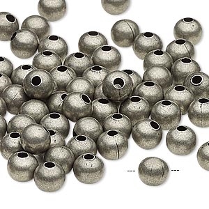 Antique Silver 6mm Smooth Round Beads 12pc