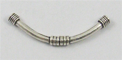 Antique Sterling Silver 55 mm Curved Banded Tube 1 pc.