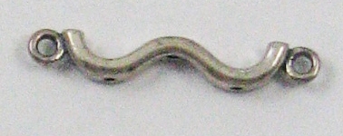 Antique Sterling Silver 30mm Wavy Link 1pc