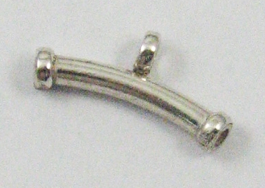 Antique Sterling Silver 30 mm Tube Bead with 4 mm Loop