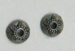 Antique Sterling Silver Round Bead Cap 2 pc.