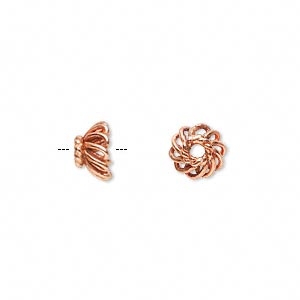 Copper 8x5mm Open Loop Bead Cap 4pc