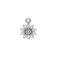 Antique Silver Plated 13mm Sun Charm