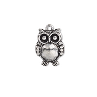 Silver Plated Owl Charms 14x19mm