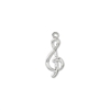 Silver Plated Treble Clef Charms 16x7mm, 2pc