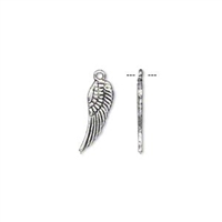 Silver Plated Wing Charms 15x5mm, 2pc