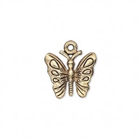Gold Plated Butterfly Charms, 2pc