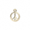 Gold Plated Peace Sign Charms, 2pc