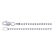 20 inch Sterling Bead Chain Necklace with Spring Clasp, 1.2mm