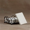 Bisque Square Coaster Set with Wire Holder (Unpainted, ready for glaze)
