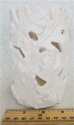 Bisque Leafy Lantern/Candle Holder (Unpainted, ready for glaze)