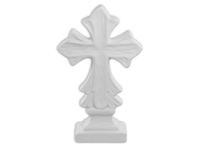 Bisque Ornate Cross (Unpainted, ready for glaze)