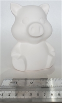 Bisque Sitting Piglet Bank (Unpainted, ready for glaze)