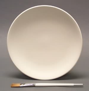 Bisque Dinner Plate 9.5" (Unpainted, ready for glaze)