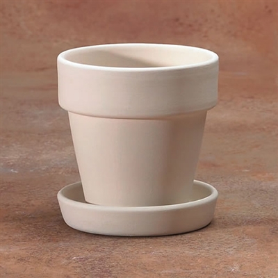 Bisque Traditional Flowerpot (Unpainted, ready for glaze)