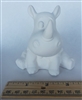 Bisque Sitting Rhino (Unpainted, ready for glaze)